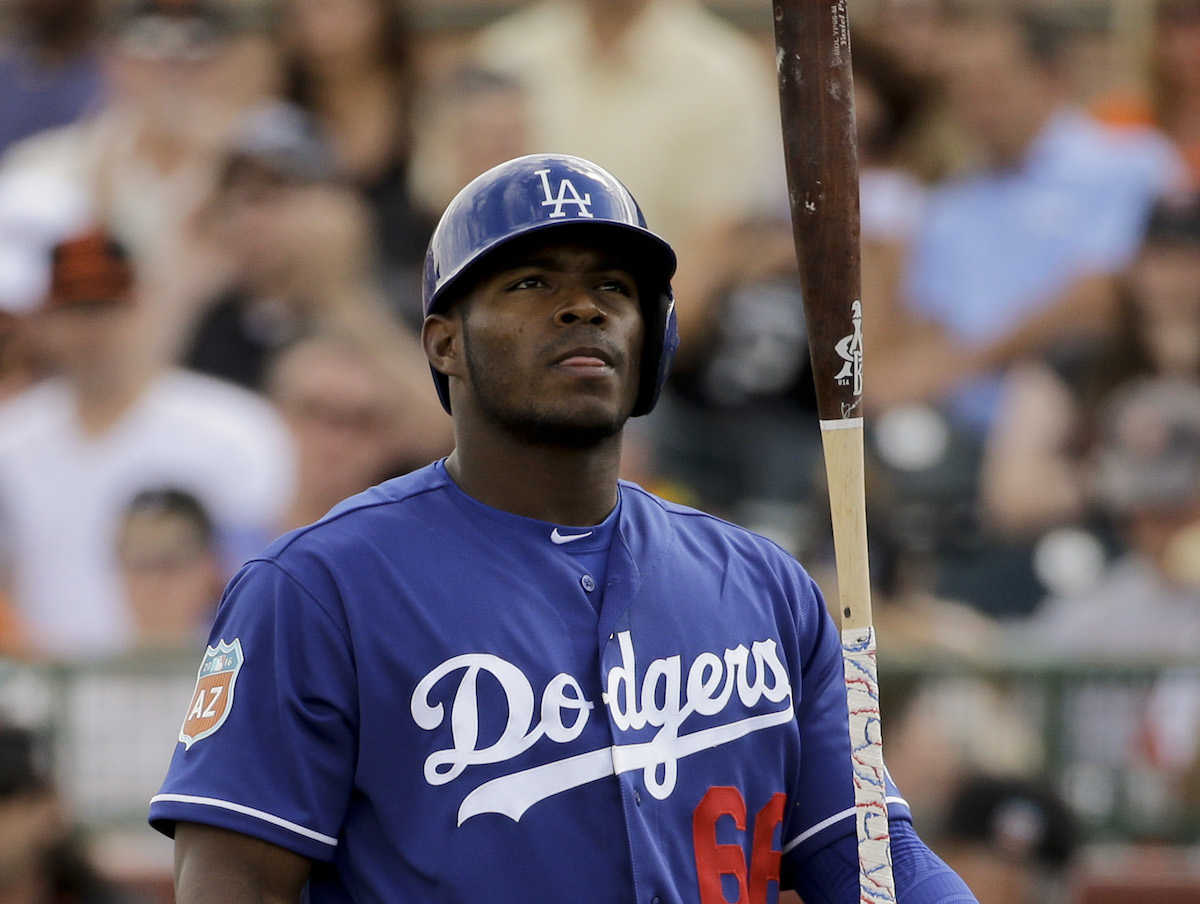 Yasiel Puig on X: I ran into a familiar face on the set of @mlbnetwork  this week. Good to see you @maxmuncy! #reds #dodgers #baseball #mlb Which  jersey you like better? Comment